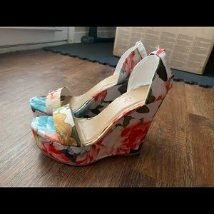 Floral wedges/ Heels Size 6